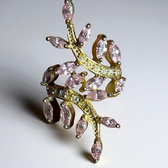 Vintage SETA Pink CZ Sterling Silver Wrap Ring size 5.5 - Picture 2 of 7